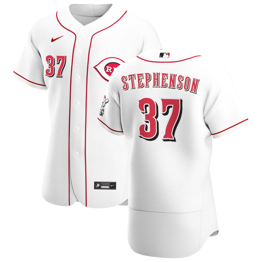 Cincinnati Reds #37 Tyler Stephenson Men Nike White Home 2020 Authentic Player MLB Jersey